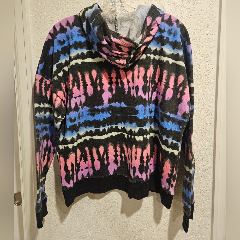 Justice Multicolor Tie-Dye Hoodie Size Girls XL Plus (16/18) - Picture 2 of 3